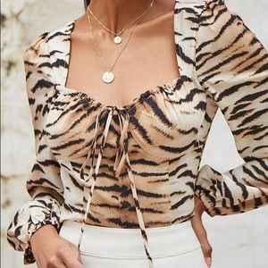 Forever21 Tiger Print Top